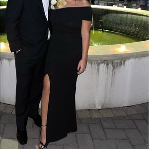 WORN ONCE ONE SHOULDER BLACK GOWN